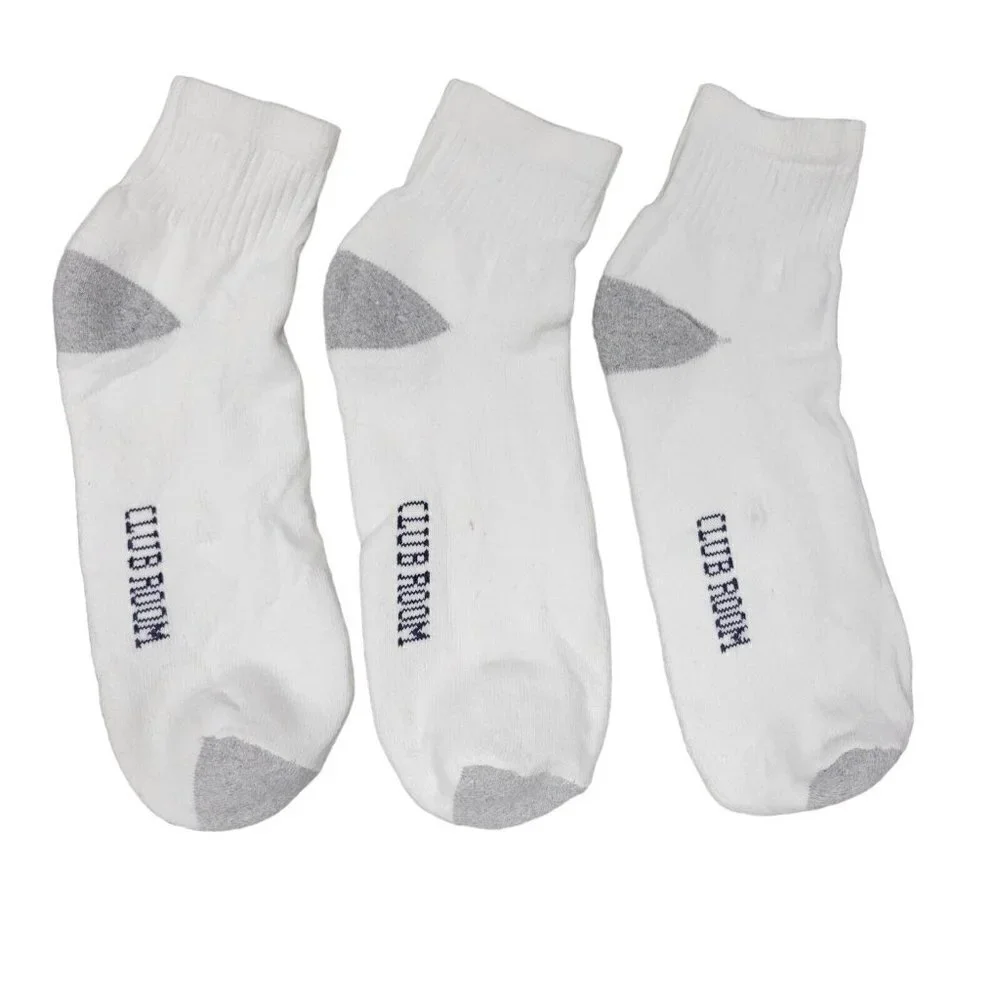 MEN'S Clubroom 3-Pack Ankle Socks. One Size. New Without Tags